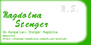 magdolna stenger business card